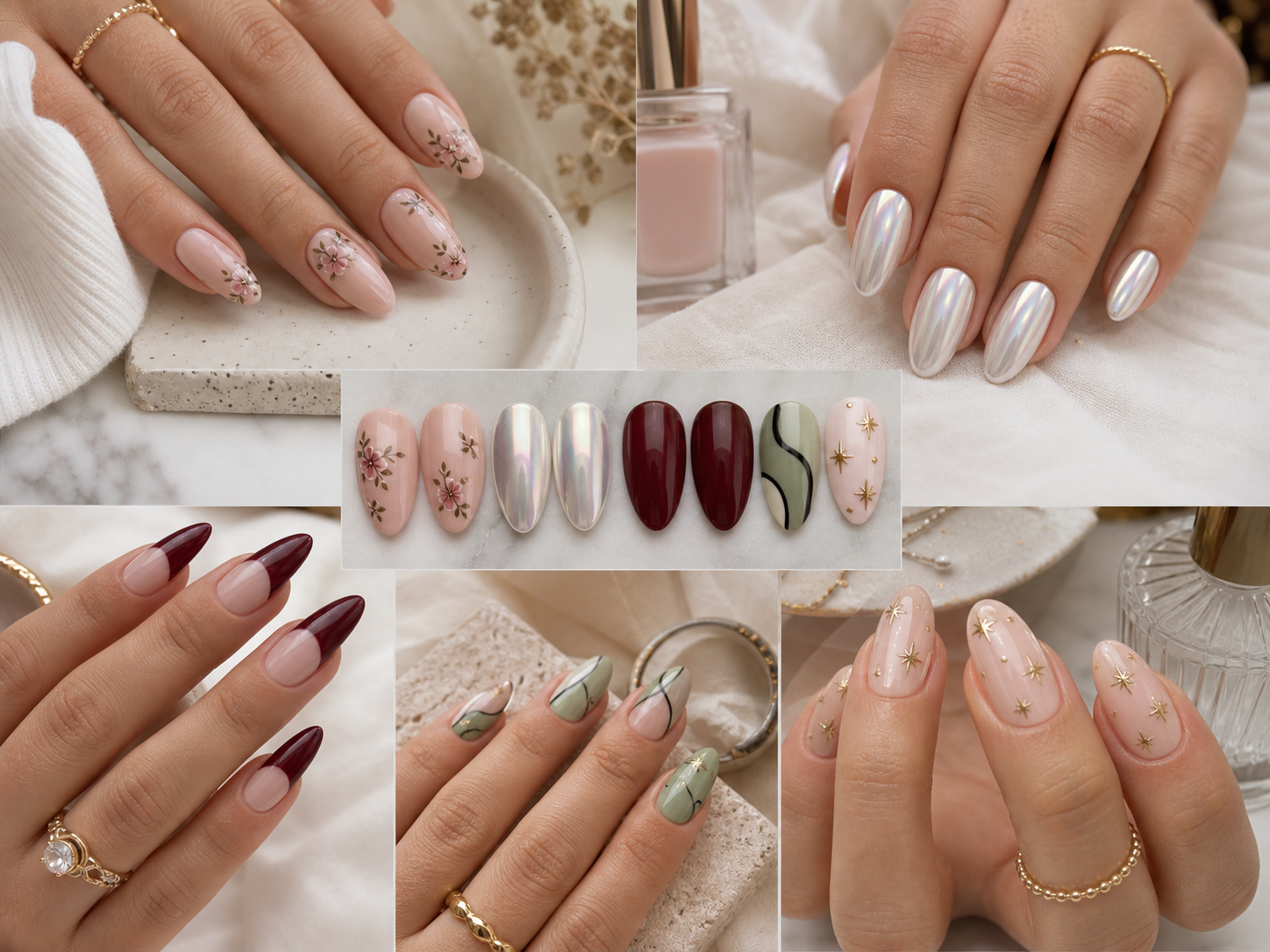 A curated lookbook of expressive nail lengths, colours, and finishes.