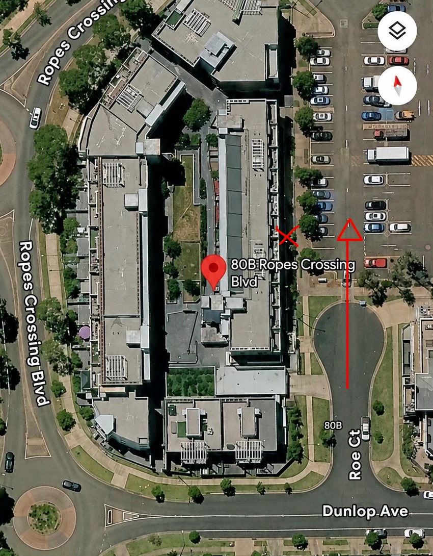 The entrance and parking route to Haus of Her.